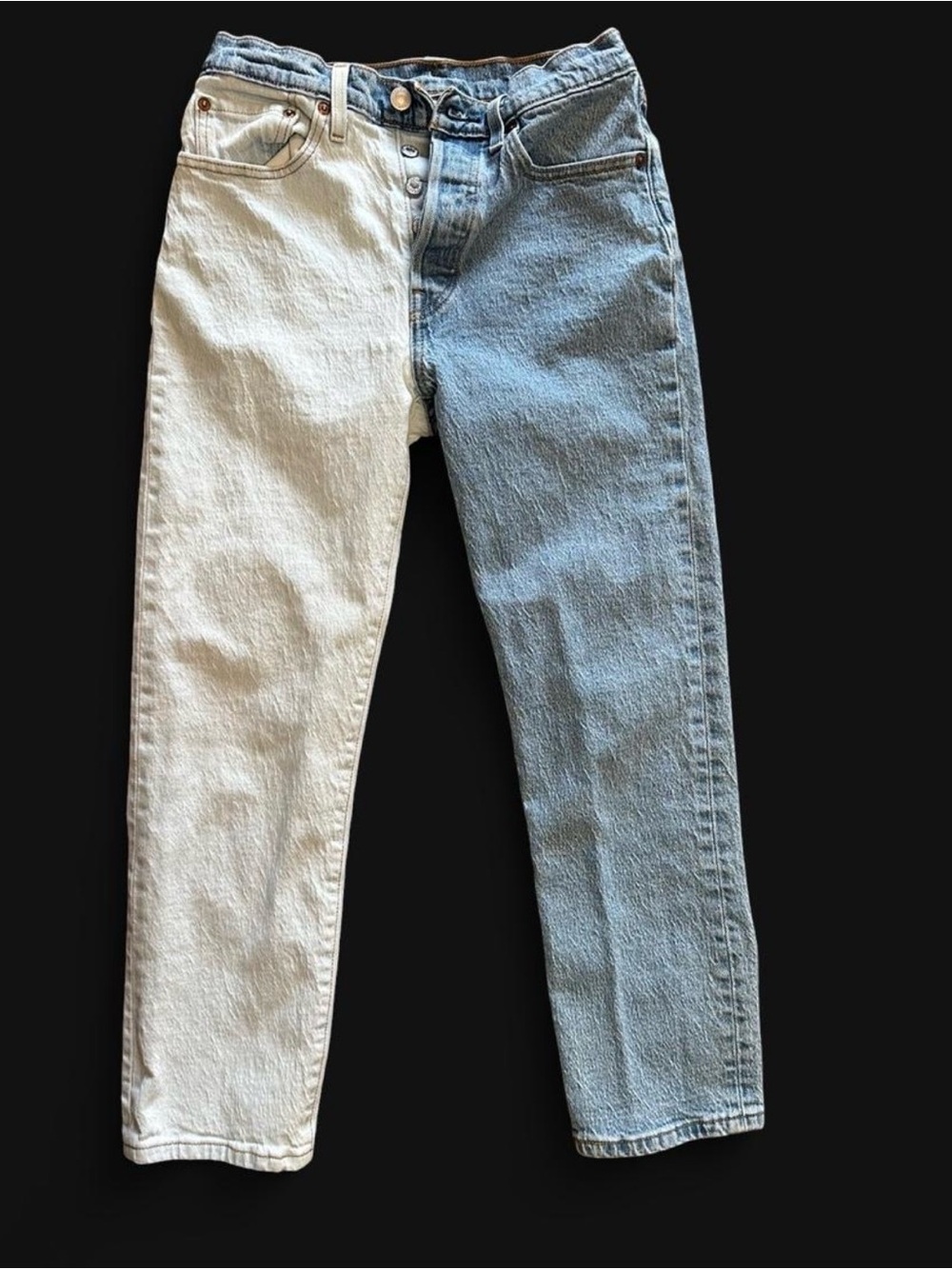 Levi's Light Blue & Off-White Two-Tone Denim Jeans